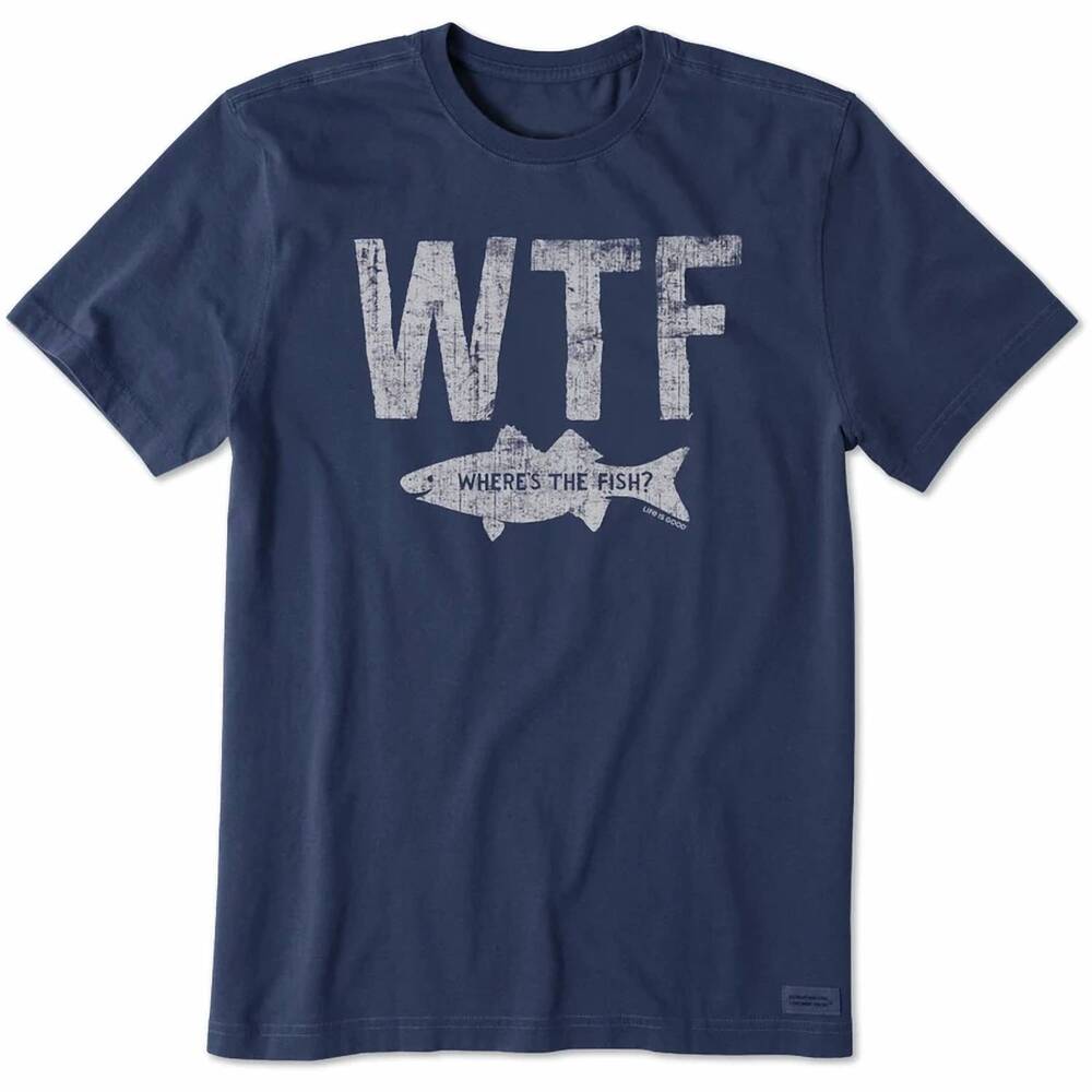 NEW LIFE IS GOOD men's crusher lite wtf tee in darkest blue